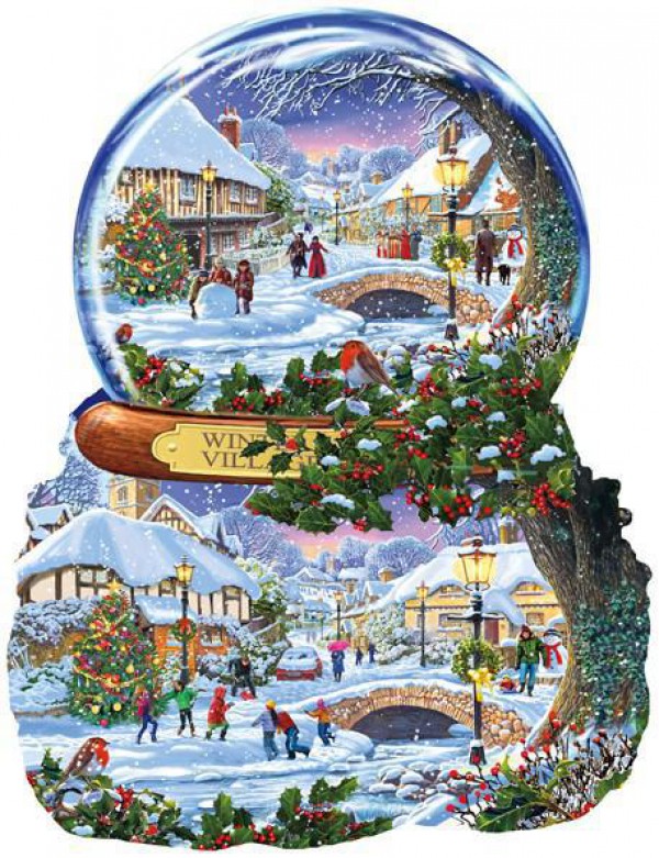 SUNSOUT, SUNSOUT-97152, 796780971523, PUZZLE SAGOMATO SUNSOUT NATALE STEVE CRISP - WINTER VILLAGE 1000 PZ