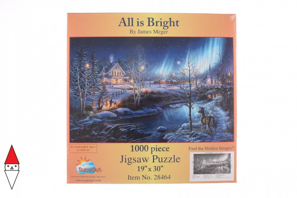 SUNSOUT, SUNSOUT-28464, 796780284647, PUZZLE PAESAGGI SUNSOUT NEVE JAMES MEGER - ALL IS BRIGHT 1000 PZ