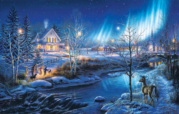 SUNSOUT, SUNSOUT-28464, 796780284647, PUZZLE PAESAGGI SUNSOUT NEVE JAMES MEGER - ALL IS BRIGHT 1000 PZ