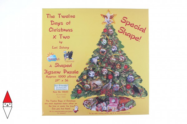 SUNSOUT, SUNSOUT-95849, 796780958494, PUZZLE SAGOMATO SUNSOUT NATALE 1000 PZ