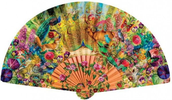SUNSOUT, SUNSOUT-96102, 796780961029, PUZZLE SAGOMATO SUNSOUT VENTAGLI AIMEE STEWART - ABUNDANT GARDEN 1000 PZ