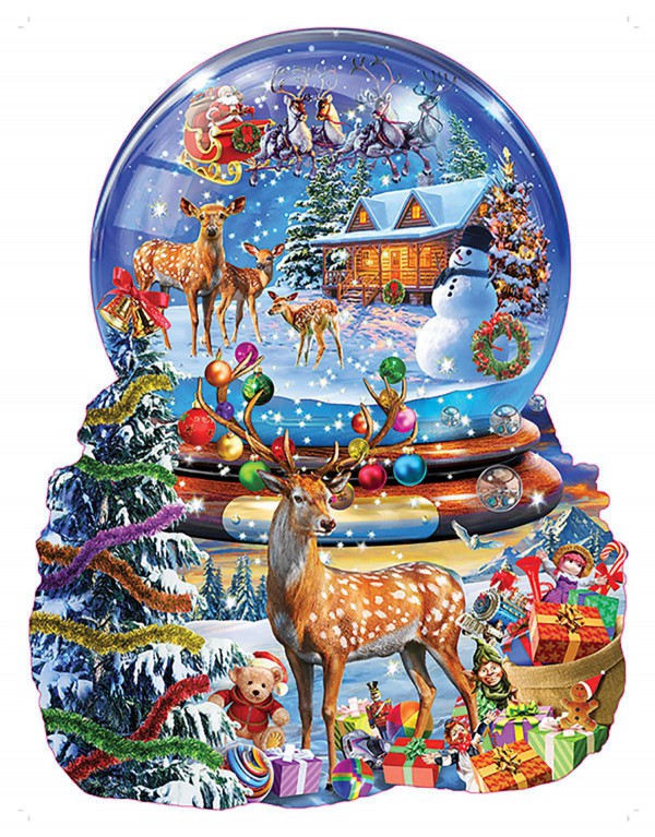 SUNSOUT, SUNSOUT-97182, 796780971820, PUZZLE SAGOMATO SUNSOUT NATALE ADRIAN CHESTERMAN - CHRISTMAS SNOW GLOBE 1000 PZ