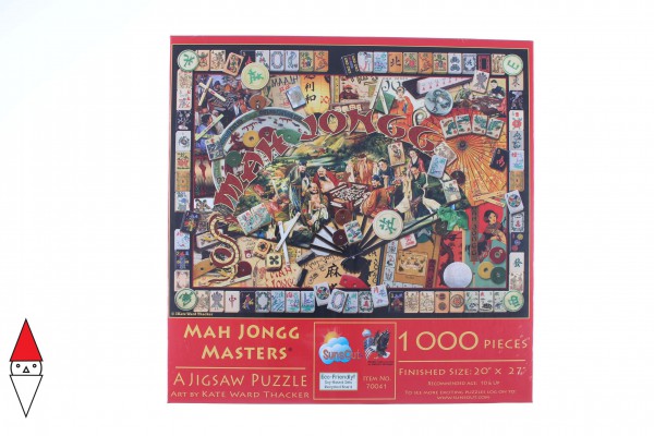SUNSOUT, SUNSOUT-70041, 796780700413, PUZZLE OGGETTI SUNSOUT GIOCHI KATE WARD THACKER - MAH JONGG MASTERS 1000 PZ