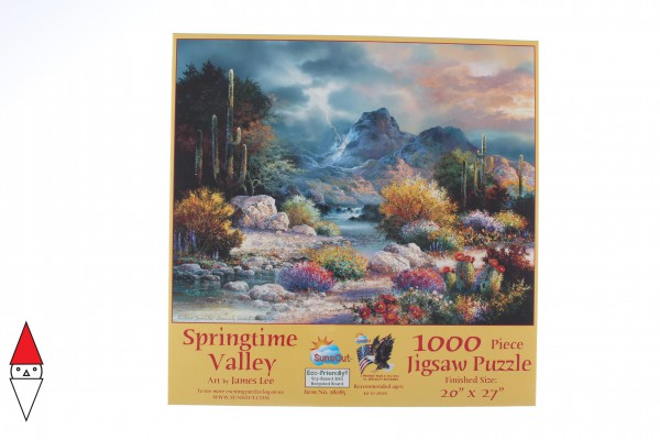 SUNSOUT, SUNSOUT-18085, 796780180857, PUZZLE PAESAGGI SUNSOUT FIORI E GIARDINI JAMES LEE - SPRINGTIME VALLEY 1000 PZ