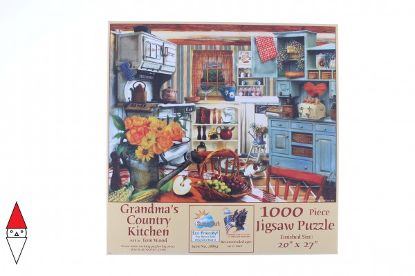 SUNSOUT, SUNSOUT-28851, 796780288515, PUZZLE TEMATICO SUNSOUT INTERNI TOM WOOD - GRANDMAS COUNTRY KITCHEN 1000 PZ