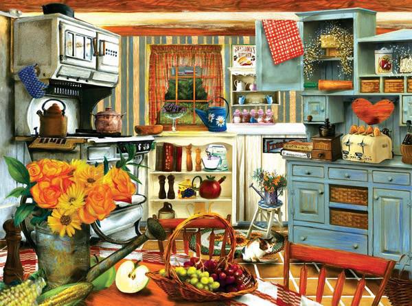 SUNSOUT, SUNSOUT-28851, 796780288515, PUZZLE TEMATICO SUNSOUT INTERNI TOM WOOD - GRANDMAS COUNTRY KITCHEN 1000 PZ