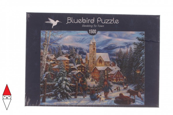 BLUEBIRD, BLUEBIRD-PUZZLE-70053, 3663384700538, PUZZLE TEMATICO BLUEBIRD NATALE SLEDDING TO TOWN 1500 PZ