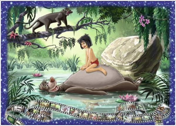 RAVENSBURGER, 19744, 4005556197446, PUZZLE DISNEY RAVENSBURGER CLASSICS IL LIBRO DELLA GIUNGLA 1000 PZ