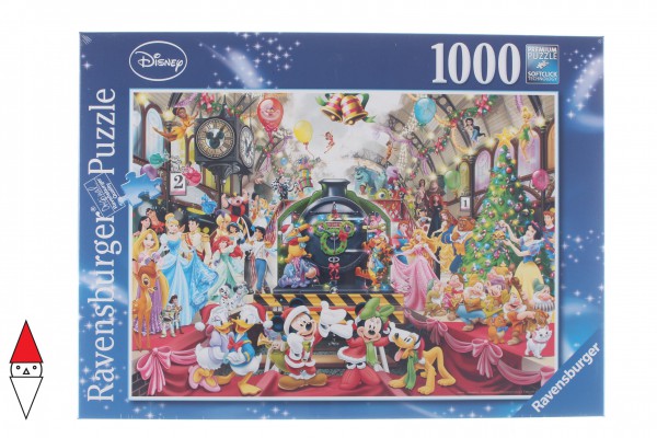 RAVENSBURGER, 19553, 4005556195534, PUZZLE DISNEY RAVENSBURGER CARTONI ANIMATI IL TRENO DI NATALE 1000 PZ