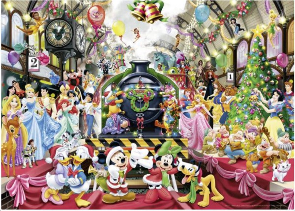 RAVENSBURGER, 19553, 4005556195534, PUZZLE DISNEY RAVENSBURGER CARTONI ANIMATI IL TRENO DI NATALE 1000 PZ