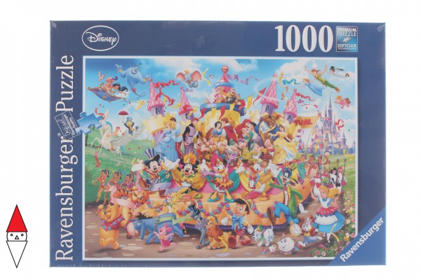 RAVENSBURGER, 19383, 4005556193837, PUZZLE DISNEY RAVENSBURGER CARTONI ANIMATI CARNEVALE 1000 PZ