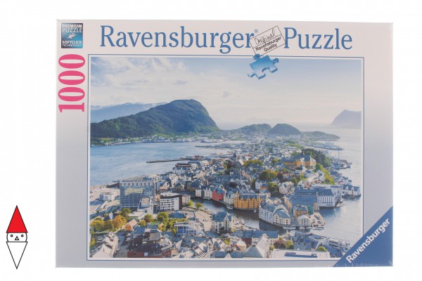 RAVENSBURGER, 19844, 4005556198443, PUZZLE PAESAGGI RAVENSBURGER CITTA VISTA SU ALESUND 1000 PZ