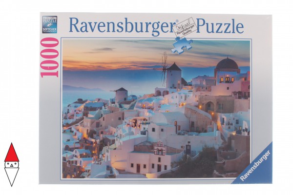 RAVENSBURGER, 19611, 4005556196111, PUZZLE PAESAGGI RAVENSBURGER MARE E OCEANO SANTORINI 1000 PZ