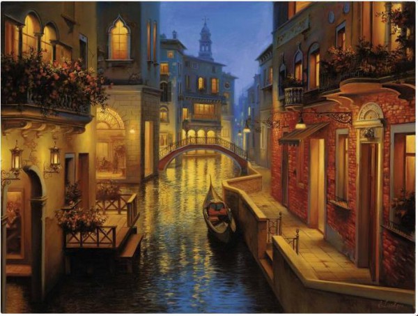 RAVENSBURGER, 16308, 4005556163083, PUZZLE PAESAGGI RAVENSBURGER CITTA CANALE VENEZIANO 1500 PZ