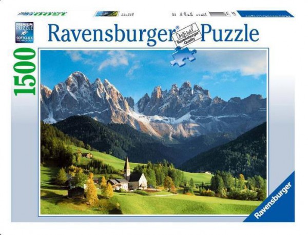 RAVENSBURGER, 16269, 4005556162697, PUZZLE PAESAGGI RAVENSBURGER MONTAGNA VEDUTA DELLE DOLOMITI 1500 PZ