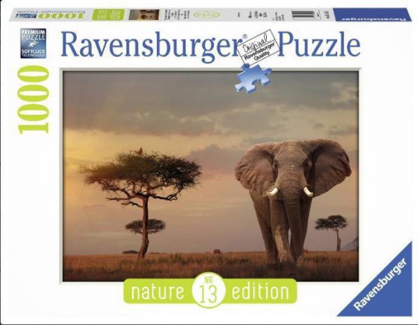RAVENSBURGER, 15159, 4005556151592, PUZZLE ANIMALI RAVENSBURGER ELEFANTI ELEFANTE DEL MASAI MARA 1000 PZ