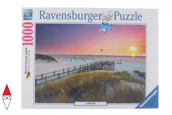 RAVENSBURGER, 19877, 4005556198771, PUZZLE PAESAGGI RAVENSBURGER MARE E OCEANO TRAMONTO SU AMRUM 1000 PZ