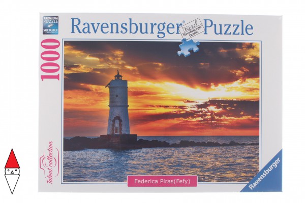RAVENSBURGER, 16195, 4005556161959, PUZZLE PAESAGGI RAVENSBURGER FARO DI MANGIABARCHE SARDEGNA 1000 PZ