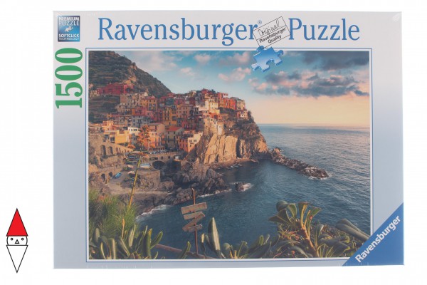 RAVENSBURGER, 16227, 4005556162277, PUZZLE PAESAGGI RAVENSBURGER MARE E OCEANO VISTA DELLE CINQUE TERRE 1500 PZ