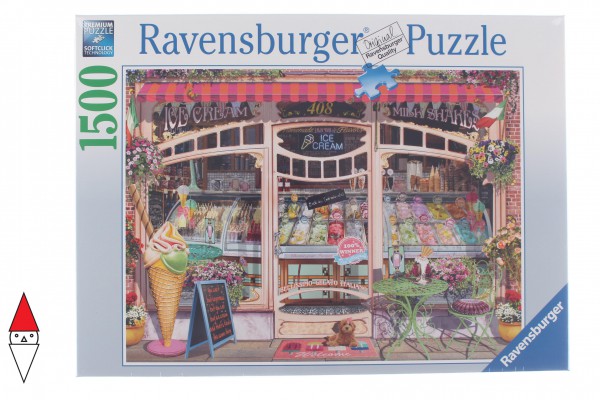 RAVENSBURGER, 16221, 4005556162215, PUZZLE TEMATICO RAVENSBURGER NEGOZI GELATERIA 1500 PZ