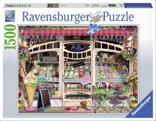 RAVENSBURGER, 16221, 4005556162215, PUZZLE TEMATICO RAVENSBURGER NEGOZI GELATERIA 1500 PZ