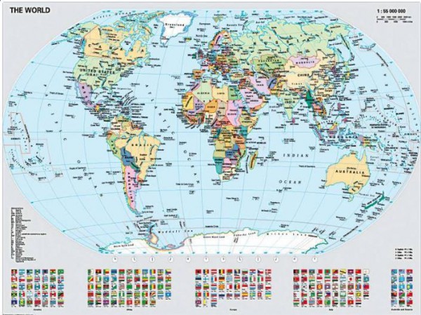 RAVENSBURGER, 15652, 4005556156528, PUZZLE OGGETTI RAVENSBURGER CARTE GEOGRAFICHE MAPPAMONDO POLITICO 1000 PZ