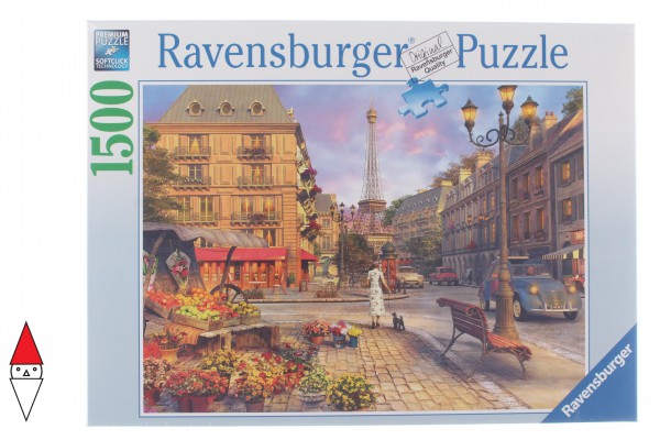 RAVENSBURGER, 16309, 4005556163090, PUZZLE PAESAGGI RAVENSBURGER CITTA VINTAGE PARIGI 1500 PZ