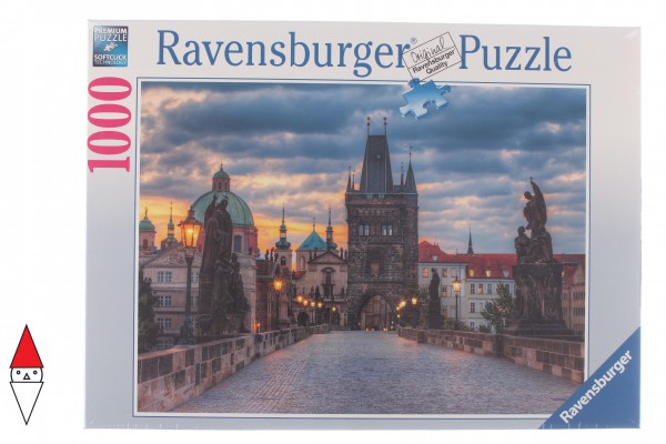 RAVENSBURGER, 19738, 4005556197385, PUZZLE PAESAGGI RAVENSBURGER THE WALK ACROSS THE CHARLES BRIDGE PRAGA 1000 PZ