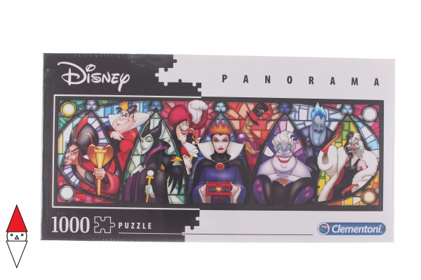 CLEMENTONI, 39516, 8005125395163, PUZZLE DISNEY CLEMENTONI CARTONI ANIMATI PANORAMA VILLAINS 1000 PZ