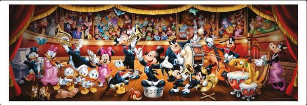 CLEMENTONI, 39445, 8005125394456, PUZZLE DISNEY CLEMENTONI CARTONI ANIMATI PANORAMA ORCHESTRA 1000 PZ