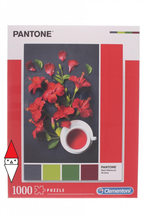 CLEMENTONI, 39494, 8005125394944, PUZZLE TEMATICO CLEMENTONI COLORI PANTONE ROSSO RED HIBISCUS AROMA 1000 PZ