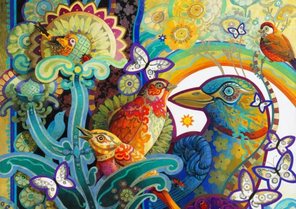 BLUEBIRD, 70297, 3663384702976, PUZZLE ANIMALI BLUEBIRD UCCELLI BASKET OF PARADISE 1000 PZ