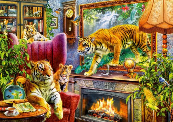 BLUEBIRD, 70310-P, 3663384703102, PUZZLE ANIMALI BLUEBIRD TIGRI TIGERS COMING TO LIFE 1000 PZ