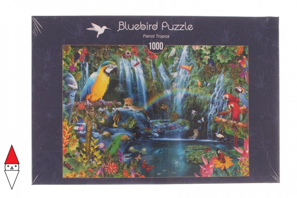 BLUEBIRD, 70298-P, 3663384702983, PUZZLE PAESAGGI BLUEBIRD FIUMI E CASCATE PAPPAGALLI TROPICALI 1000 PZ