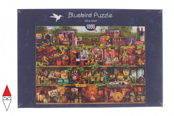 BLUEBIRD, 70304-P, 3663384703041, PUZZLE TEMATICO BLUEBIRD LIBRERIA WINE SHELF SCAFFALE DEI VINI 1000 PZ