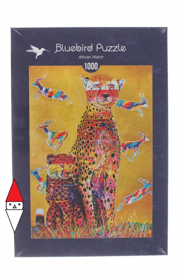 BLUEBIRD, 70301-P, 3663384703010, PUZZLE ANIMALI BLUEBIRD LEOPARDI AFRICAN WATCH 1000 PZ