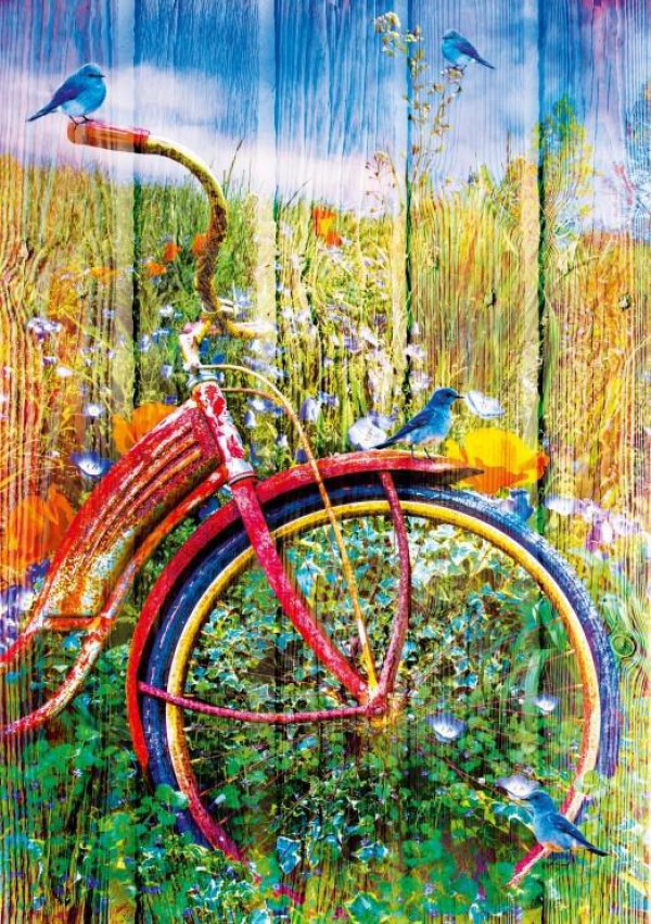 BLUEBIRD, 70300-P, 3663384703003, PUZZLE TEMATICO BLUEBIRD BICICLETTE BLUEBIRDS ON A BICYCLE 1000 PZ