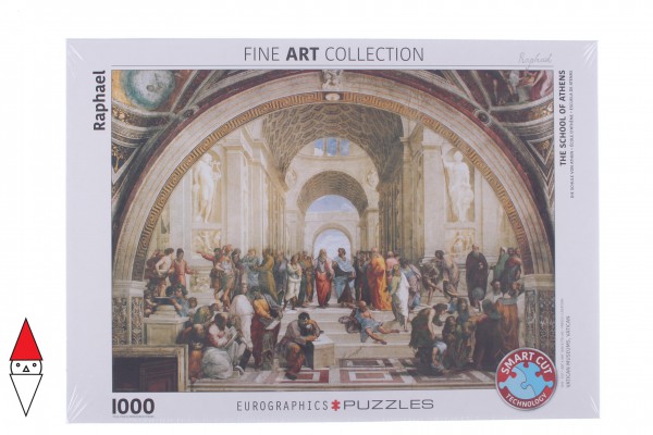 EUROGRAPHICS, 6000-4141, 628136641418, PUZZLE ARTE EUROGRAPHICS RAFFAELLO LA SCUOLA DI ATENE 1000 PZ