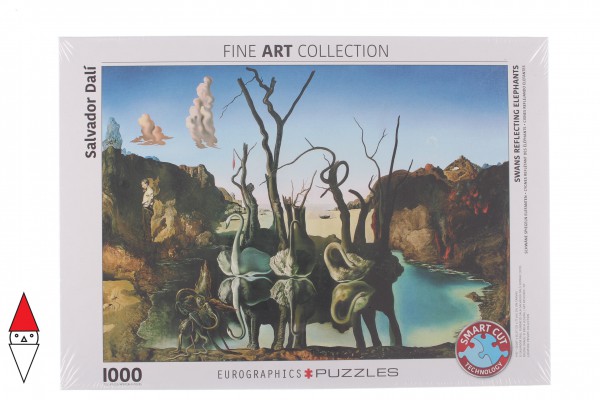 EUROGRAPHICS, 6000-0846, 628136608466, PUZZLE ARTE EUROGRAPHICS SALVADOR DALI CIGNI RIFLESSI NEGLI ELEFANTI 1000 PZ