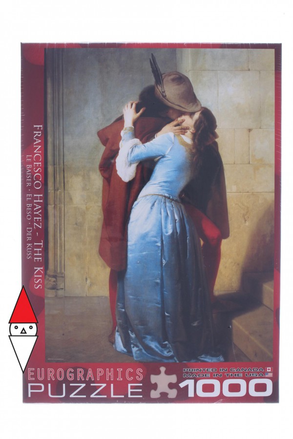 EUROGRAPHICS, 6000-0148, 628136601481, PUZZLE ARTE EUROGRAPHICS PITTURA 1800 FRANCESCO HAYEZ - IL BACIO 1000 PZ