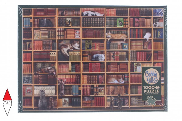 COBBLE HILL, 80216, 625012802161, PUZZLE TEMATICO COBBLE HILL THE CAT LIBRARY LA LIBRERIA DEI GATTI 1000 PZ