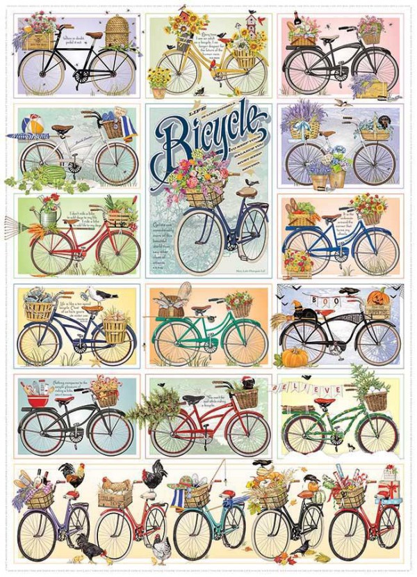 COBBLE HILL, 80274, 625012802741, PUZZLE TEMATICO COBBLE HILL BICICLETTE BICYCLES 1000 PZ