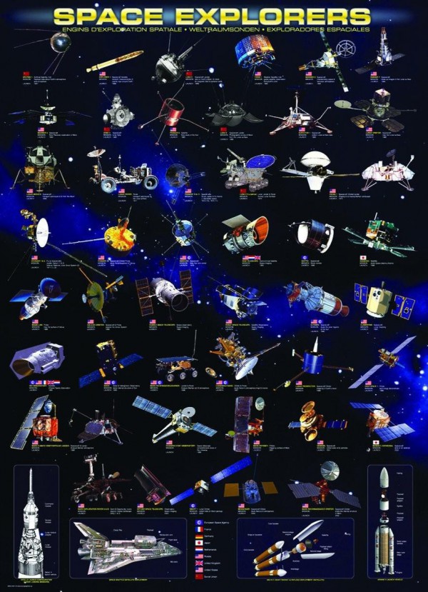 EUROGRAPHICS, 6000-2001, 628136620017, PUZZLE TEMATICO EUROGRAPHICS SPAZIO SONDE SPAZIALI NASA 1000 PZ