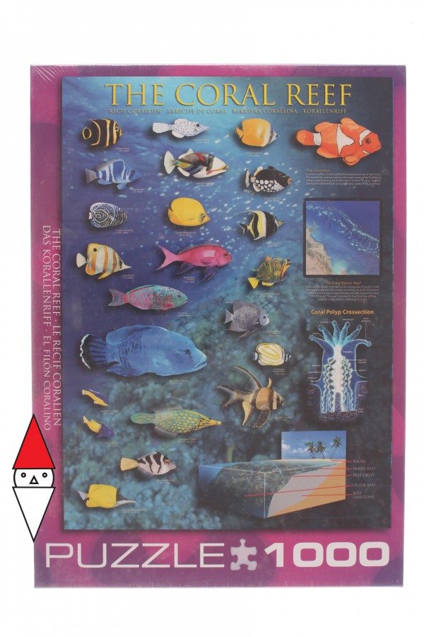 EUROGRAPHICS, 6000-1170, 628136611701, PUZZLE ANIMALI EUROGRAPHICS PESCI BARRIERA CORALLINA 1000 PZ
