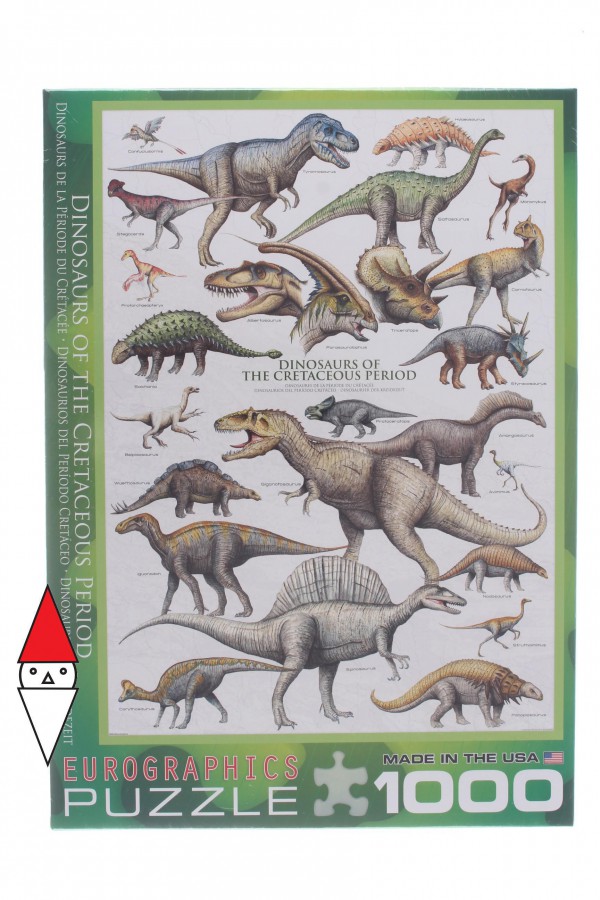 EUROGRAPHICS, 6000-0098, 628136600989, PUZZLE ANIMALI EUROGRAPHICS DINOSAURI I DINOSAURI PERIODO DEL CRETACEO 1000 PZ