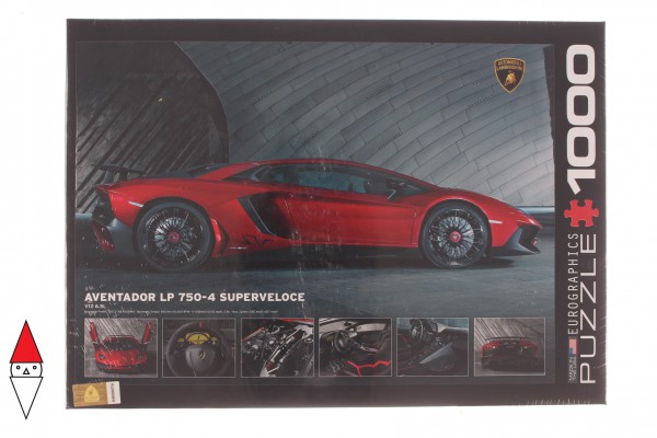 EUROGRAPHICS, 6000-0871, 628136608718, PUZZLE MEZZI DI TRASPORTO EUROGRAPHICS LAMBORGHINI AVENTADOR 750-4 SV 1000 PZ