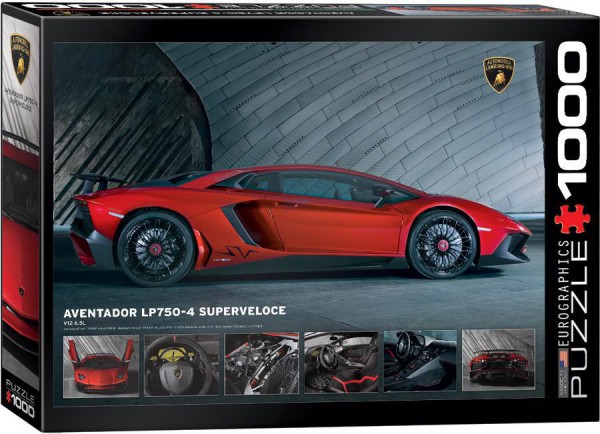 EUROGRAPHICS, 6000-0871, 628136608718, PUZZLE MEZZI DI TRASPORTO EUROGRAPHICS LAMBORGHINI AVENTADOR 750-4 SV 1000 PZ