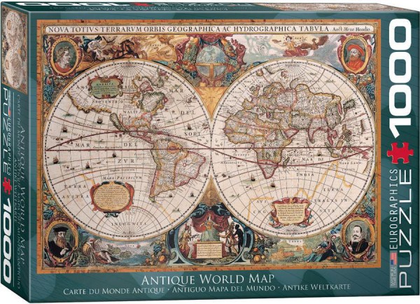 EUROGRAPHICS, 6000-1997, 628136619974, PUZZLE OGGETTI EUROGRAPHICS MAPPAMONDO DEL MONDO ANTICO 1000 PZ