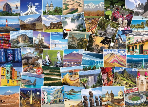EUROGRAPHICS, 6000-5463, 628136654630, PUZZLE PAESAGGI EUROGRAPHICS COLLAGE GLOBETROTTER AMERICA DEL SUD 1000 PZ