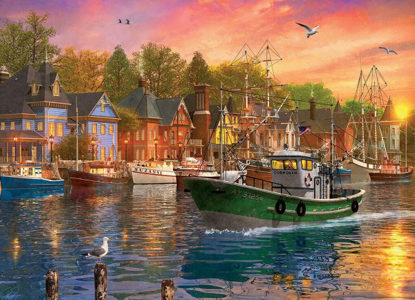 EUROGRAPHICS, 6000-0969, 628136609692, PUZZLE PAESAGGI EUROGRAPHICS HARBOR SUNSET TRAMONTO SUL PORTO 1000 PZ